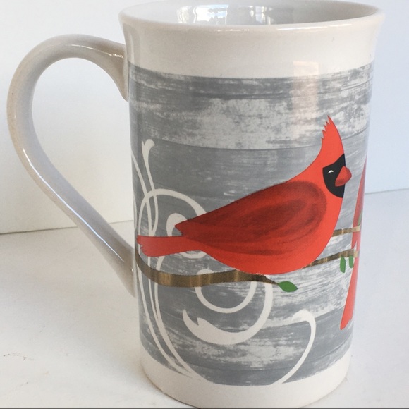 Red Cardinal mug Royal Norfolk coffee tea cup ceramic birds white red EUC - Picture 4 of 11
